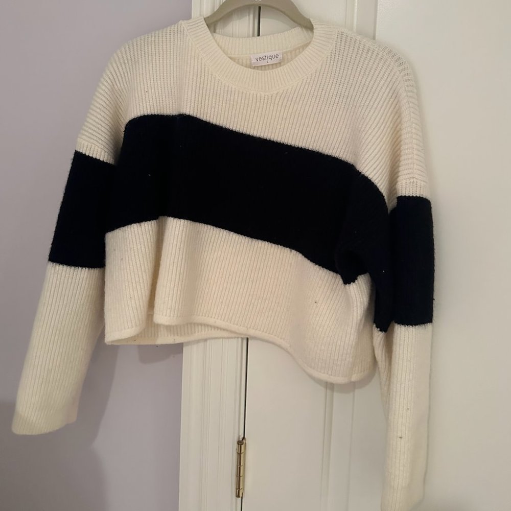 Vestique black and white sweater